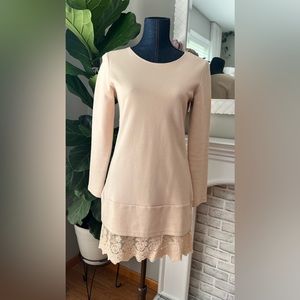 Sexy sweater dress with lace